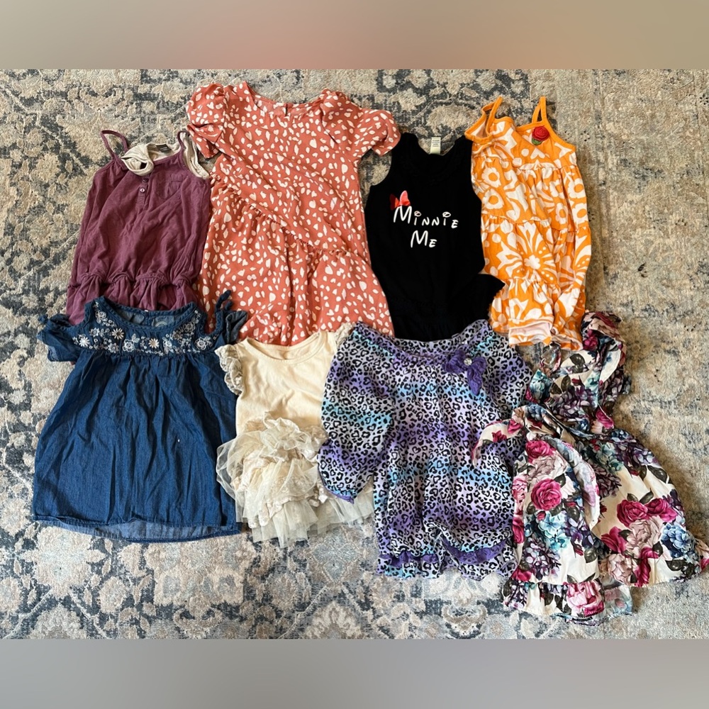 4T or XS Girls Bundle of 8 Dresses & Long Tops ~Carters, WonderNation, Gap